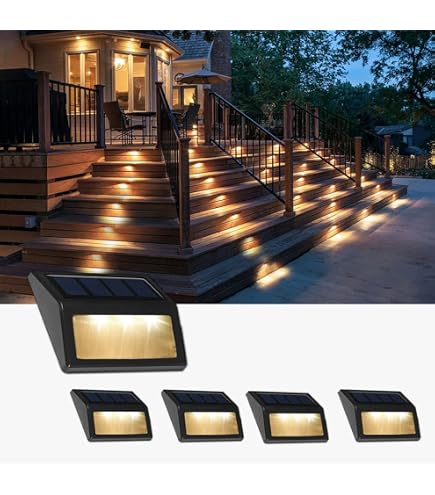 Solar Fence Post Lights – 4-Pack Semi-Circular LED Outdoor Wall Lights, IP65 Waterproof, Auto On/Off (Black)