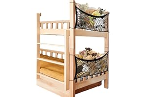 OFIRAY-HOME Stuffed Animal Storage Net for Kids, 2 Pack Bedside Toy Organizer Net - Neatly Store Your Stuffed Animals, Elastic Bedside Stuffed Animal Storage Net with Tether, Stretches up to 32 Inches