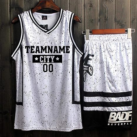 Amazon Co Jp バスケットボールウェアメンズジャージレトロシャツとショーツスーツ バスケットボール服 White S ホーム キッチン