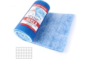 AQD 12" x 140" Air Vent Filters Kit - Cut to Size Floor Vent Filters for home. MERV 8 Electrostatic Air Filter Roll & Adhesive Hook Tape(30+ Filters)