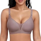 Wireless Bras for Women Lace V Neck No Underwire Push Up Bra Seamless Braslettes Full Coverage Plus Size Everyday Bras S-3XL