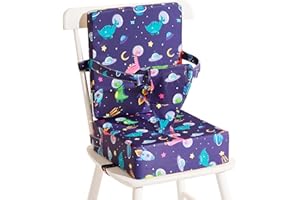 CZRRZL Toddler Booster Seat for Dining Table, Dinosaur Booster Seat for Table with Backrest and Adjustable Seat Belts Non-Slip Bottom Portable Booster Seat Increasing Cushion for Kid Baby Eating Travel Home