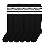 Angelina 6-Pair Black Referee Knee High Socks with