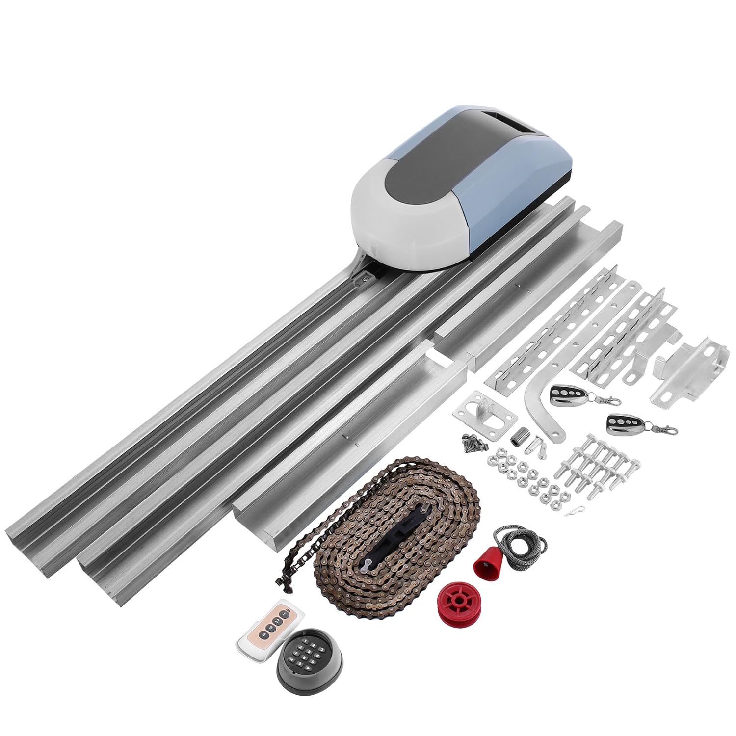 Hopopular Garage Door Opener 1000N Gate Opener Kit 120mm/s Automatic Sliding Gate Opener with 2