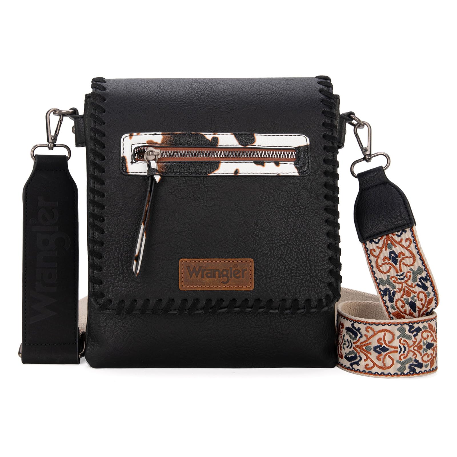 Wrangler Crossbody Bags for Women Satchel Purse Medium Shoulder Handbags with Detachable Guitar Straps WG72-93601BK