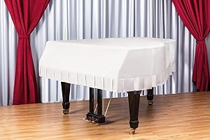 Clairevoire Yamaha Grand Piano Cover, Piano Cover Velvet, Piano Dust Cover, Yamaha Piano Cover, Piano Cover 88 Keys, Grand Piano Covers, Piano Keyboard Dust Cover, Cover Piano 5'3"", Cream White, C1