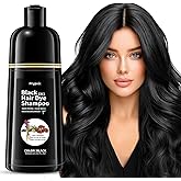 Prypvix Black Hair Dye Shampoo, 3 IN 1 Semi-Permanent Hair Color Shampoo | 100% Gray Coverage, Natural Herbal Formula Color Shampoo for Women &amp; Men, Nourishes with Botanicals, Ammonia &amp; Paraben Free