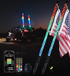Xprite 2PC 3FT Spiral RGBW LED Whip Light with