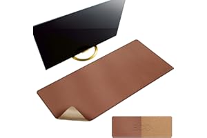 MAIDERN 40” x 16” Cork & Leather Desk Pad, Large XXL Desk Mat, Full Desk Mouse Pad, Dual Sided Desk Pad, Desk Pad Protector for Gaming Home Office (Brown)