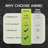 AWNIC Fire Pit Cover Round 76cm Waterproof 420D Polyester with Hook Fasteners view 6