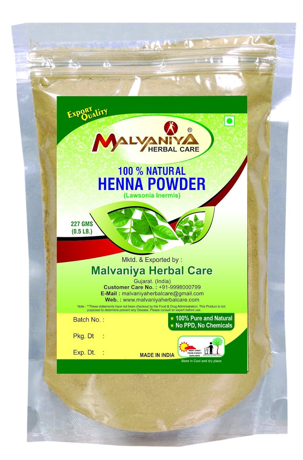 Natural Henna Powder/Lawsonia Inermis For Hair Dye/Color