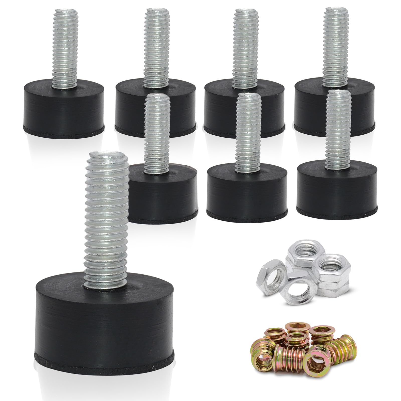 Photo 1 of NEWBYTEK M8 Rubber Adjustable Furniture Leveler?8 Pack Leveling Feet Screws in Threaded, Feet Levelers Screw On Furniture Glide Leveling for Table, Chair, Furniture Legs