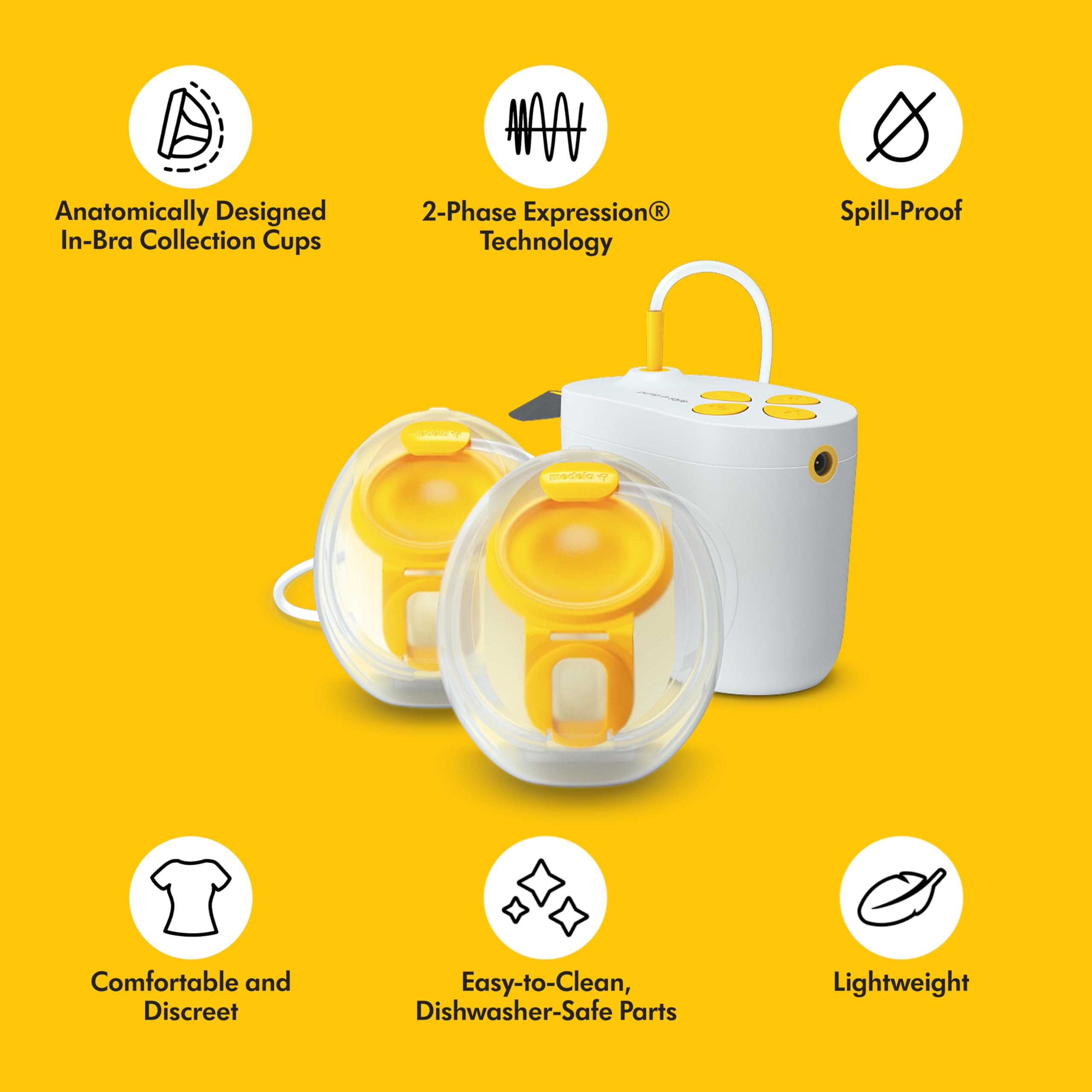 Medela Pump in Style Double Electric Breast Pump with Wearable in-Bra Collection Cups (1st Gen), Hospital-Grade Performance, Dishwasher-Safe, Includes Power Adapter & Battery Pack
