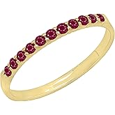 Dazzlingrock Collection Round Gemstone Anniversary Stackable Ring Band for Women in 10K Solid Gold