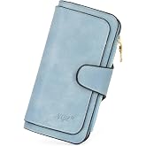 NGIL Faux Leather Trifold Wallet Card Organizer (Blue) | High Capacity Women's Wallet, Multi Credit Card Holder, Ladies Clutch, Vintage Faux Leather Wallet, Everyday Organizer