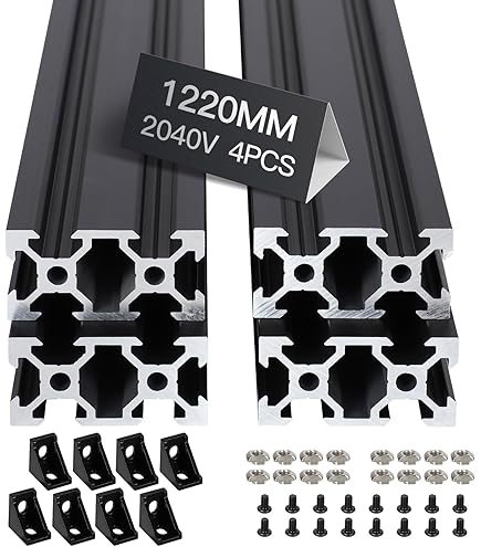 2040 ALUMINIUM EXTRUSION Profil Ecke Halterung 4 Löcher L-Form Schwarz 4 Stk EUR 12,84 - DE