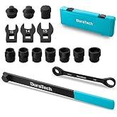 DURATECH 15-Piece Universal Ratcheting Serpentine Belt Tool Set | Belt Tensioner Tool Kit, Blackening Treatment, Install and Remove Pulleys and Belts