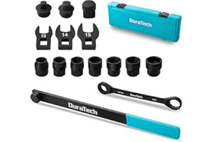 DURATECH 15-Piece Universal Ratcheting Serpentine Belt Tool Set, Belt Tensioner Tool Kit with Blackening Treatment for Installing and Removing Pulleys and Belts