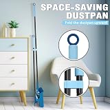 JEHONN Long Handled Dustpan and Brush Set 138CM Swivel Broom Blue view 5