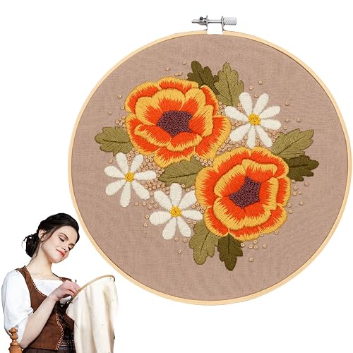 Traziewell Embroidery Kit with Pattern DIY Cross Stitch Stamped Embroidery Handmade Sewing Craft Kit for Adults Beginner 0515