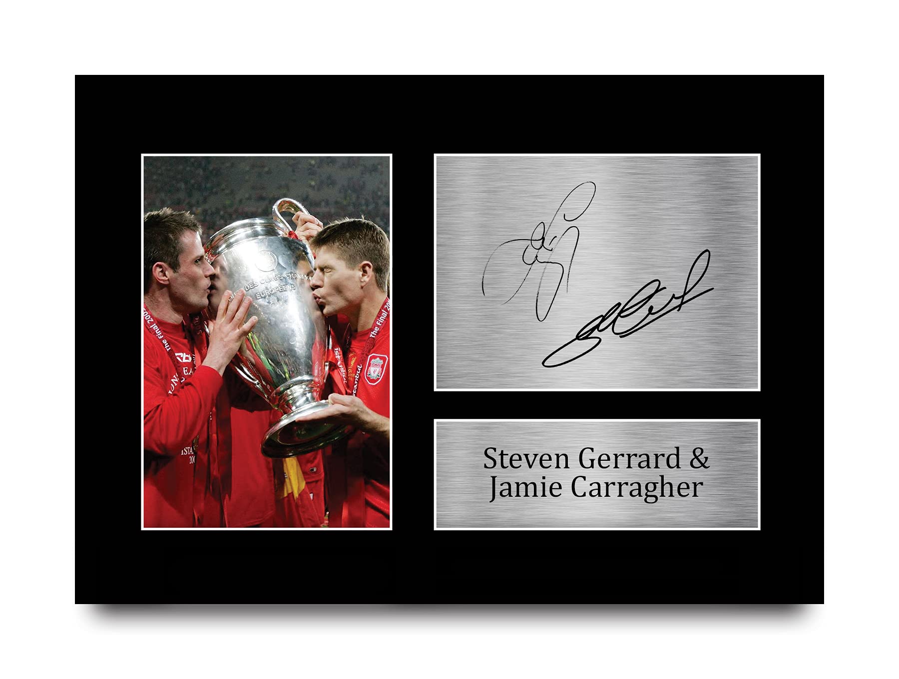 HWC Trading A4 Steven Gerrard & Jamie Carragher Liverpool Gifts Printed Signed Autograph Picture for Fans and Supporters - A4