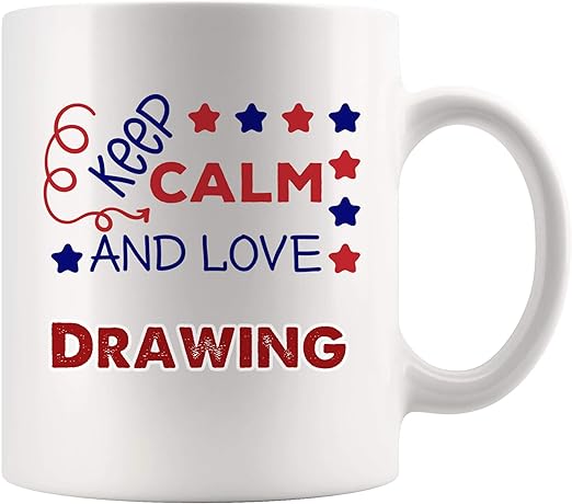 Amazon Com Keep Calm Love Drawing Mug Coffee Cup Tea Mugs Gift
