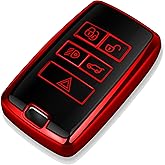 Tukellen for Land Rover Key Fob Cover Soft TPU Full Protection Key Shell Key Case Compatible with 2018-2026 Land Rover Range Rover Evoque Vogue Discovery 5 Sport Jaguar E I-PACE (Red)