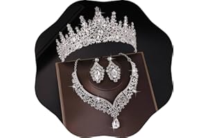 Kamirola Tiaras and Crowns for Women,Tiaras Earrings Necklace, Crystal Bridal Jewelry Set, Costume Party Halloween Prom Pageant Jewelry for Women (TR28)