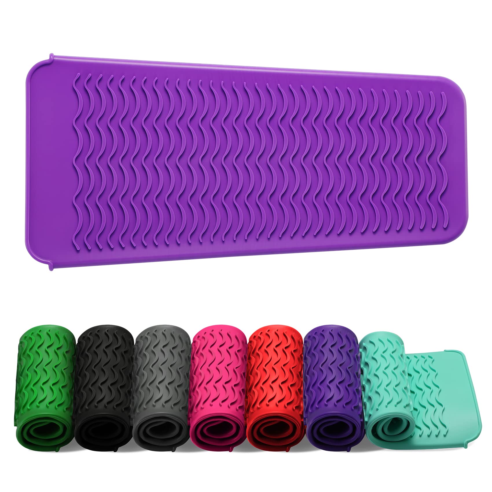 ZAXOP Resistant Silicone Mat Pouch for Flat Iron, Curling Iron,Hot Hair Tools.(Purple)