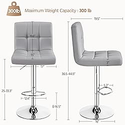 Yaheetech Bar Stools Set of 2, PU Leather