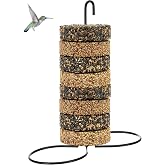 1 Pcs Cylinder Bird Feeder Holder Outdoors Hanging Seed Holder, Black | for Large Small Cylinders Suet Cakes for Backyard Wild Birds Garden Yard Decoration Bird watching Enthusiasts Gift