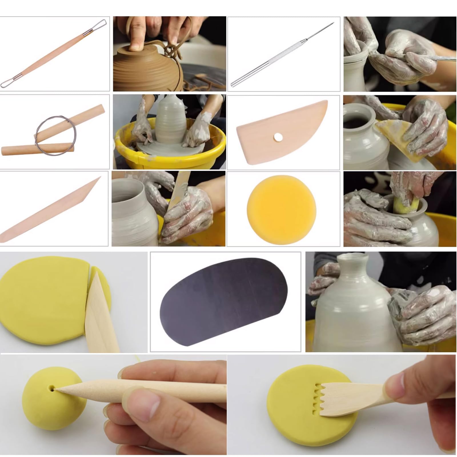 Clay Tools Kit, 52 PCS Complete Clay Tools Set for Sculpting and Pottery, Pottery Tools Includes Polymer Clay Tools, Sculpting Tools, Ceramic Tools, Clay Carving Tools, Perfect Pottery Tool Kit