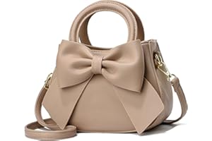 YOUNXSL Designer Small Handbags for Women with Top Carry Handle and Cute Bow Knot,Leather Purses and Over-Shoulder Strap