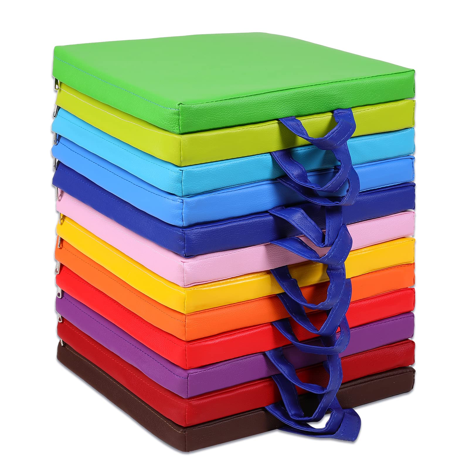 Photo 1 of Sawysine 12 Pcs Floor Cushions Classroom Flexible Floor Seating with Handle for Kids in Home School Classroom Kindergarten Daycare Nursery (Classic Color,Square)