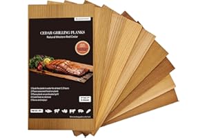 baoyeewood 9 Pack Western Red Cedar Planks for Grilling Salmon, 7"x3.7" Grilling Planks, BBQ Accessories for Grilling