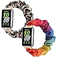 Scrunchie Bands for Samsung Galaxy Fit 3 Strap for Women,Replacement Watchband for Galaxy Fit 3 SM-R390 Fabric Elastic Soft Cloth Wristband