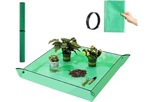 POROLIR Extra Large Repotting Mat for Indoor Plants (39.5" X 39.5") Potting Mat for Seed Starter Tray Foldable Waterproof Portable Gardening Mat Succulent Transplanting, Gifts for Women Green
