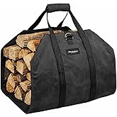 Amagabeli Firewood Carrier Waxed Canvas Log Tote Carrying Bag Heavy Duty Fire Large Wood Fireplace Carrier Bag with Handles for Camping Firewood Log Holder Wood Sling Cabin Stove Accessories