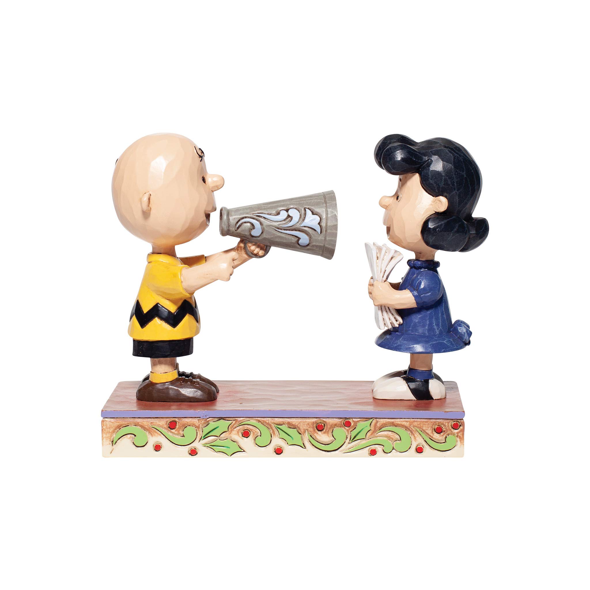 Enesco Jim Shore Peanuts Christmas Pageant Charlie Brown and Lucy Directors Figurine, Multicolor