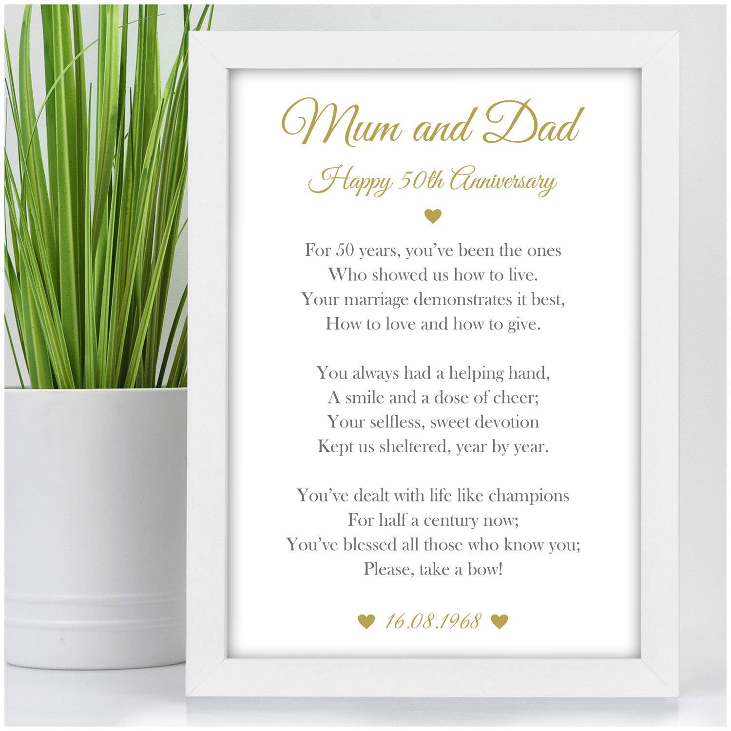 golden wedding gifts for mum and dad