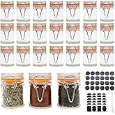 Homelike Style 1.7 oz Mini Glass Spice Bottles, 24 Pack Small Glass Jars with Airtight Lid and Leak Proof Rubber Gasket, Empt