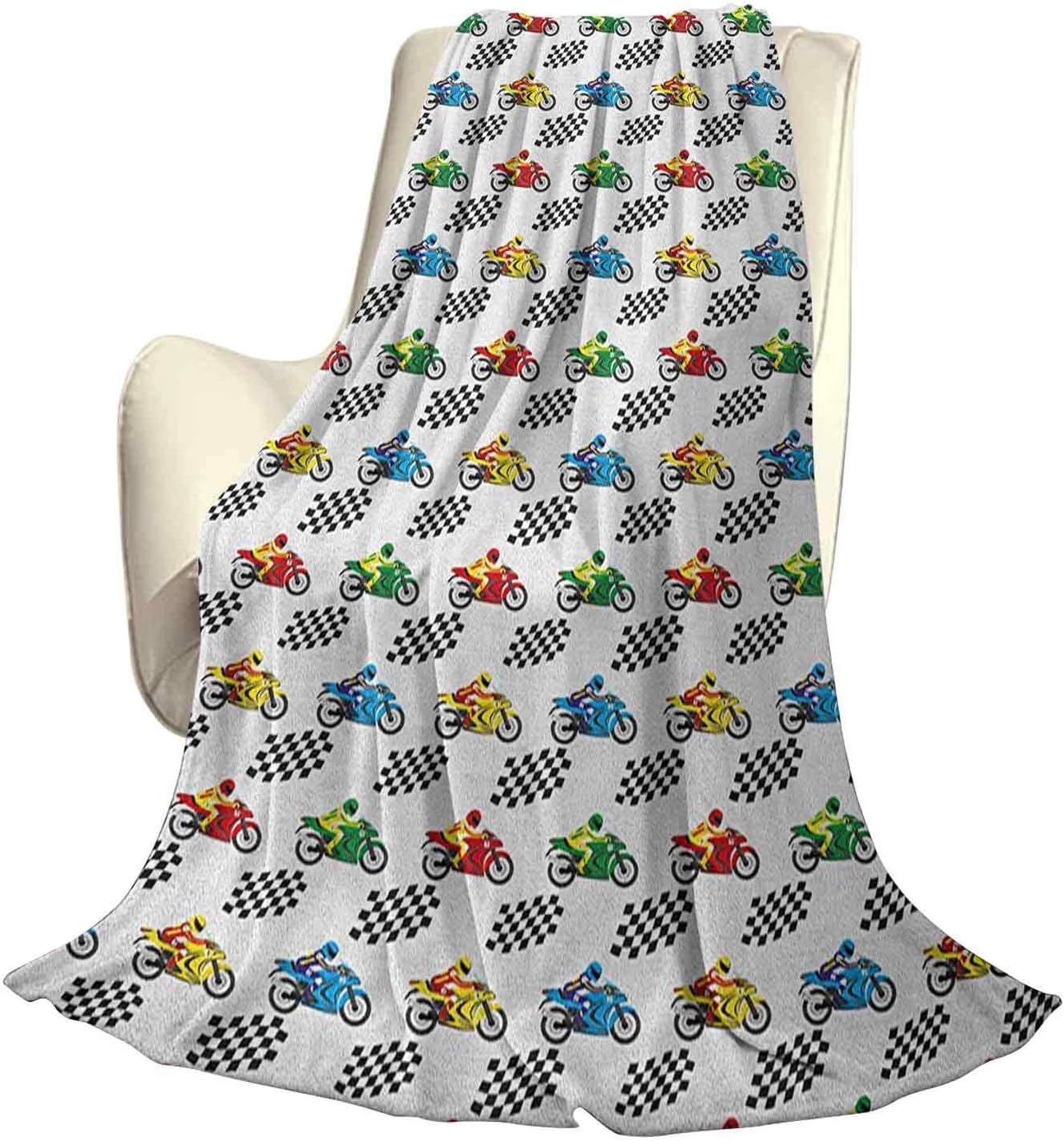 Motorcycle Super Soft Warm Decorative Blanket Sports Bike