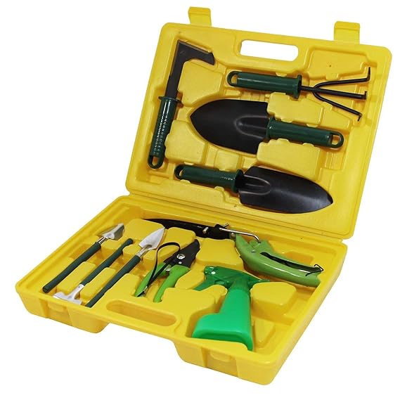 Lizard Set Gartenwerkzeug Gartengeräte Werkzeuge inkl. Koffer Harke Schaufel 10-teilig