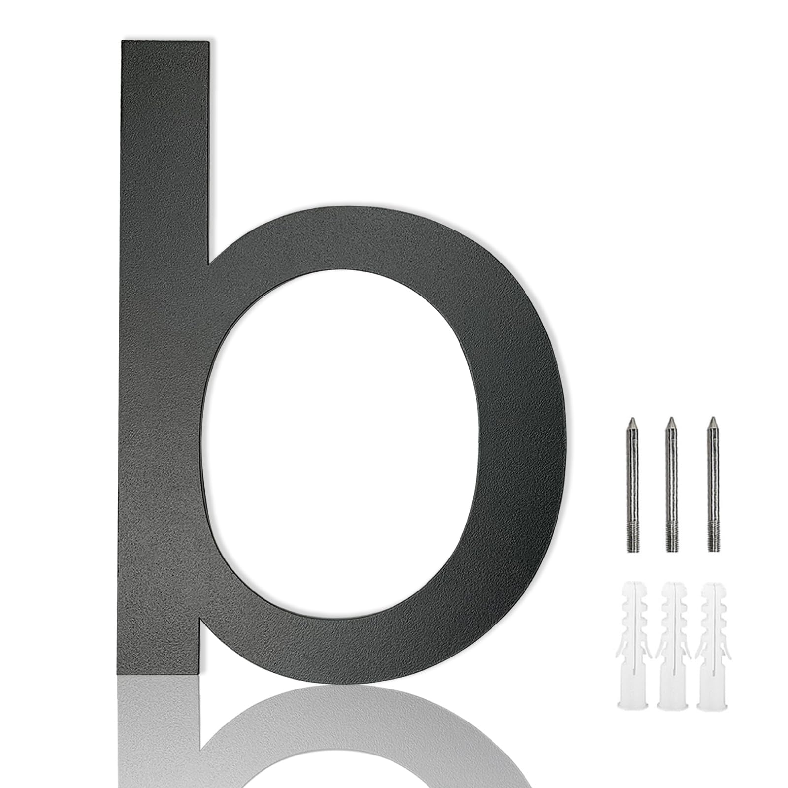 MOLVCE 8 inch Large House Number for Outside Floating, Anthracite Solid Stainless Steel RAL 7016 Anthracite Door Number Fine Structure Powder Coated, Sign Screw On, Font Arial - Number b