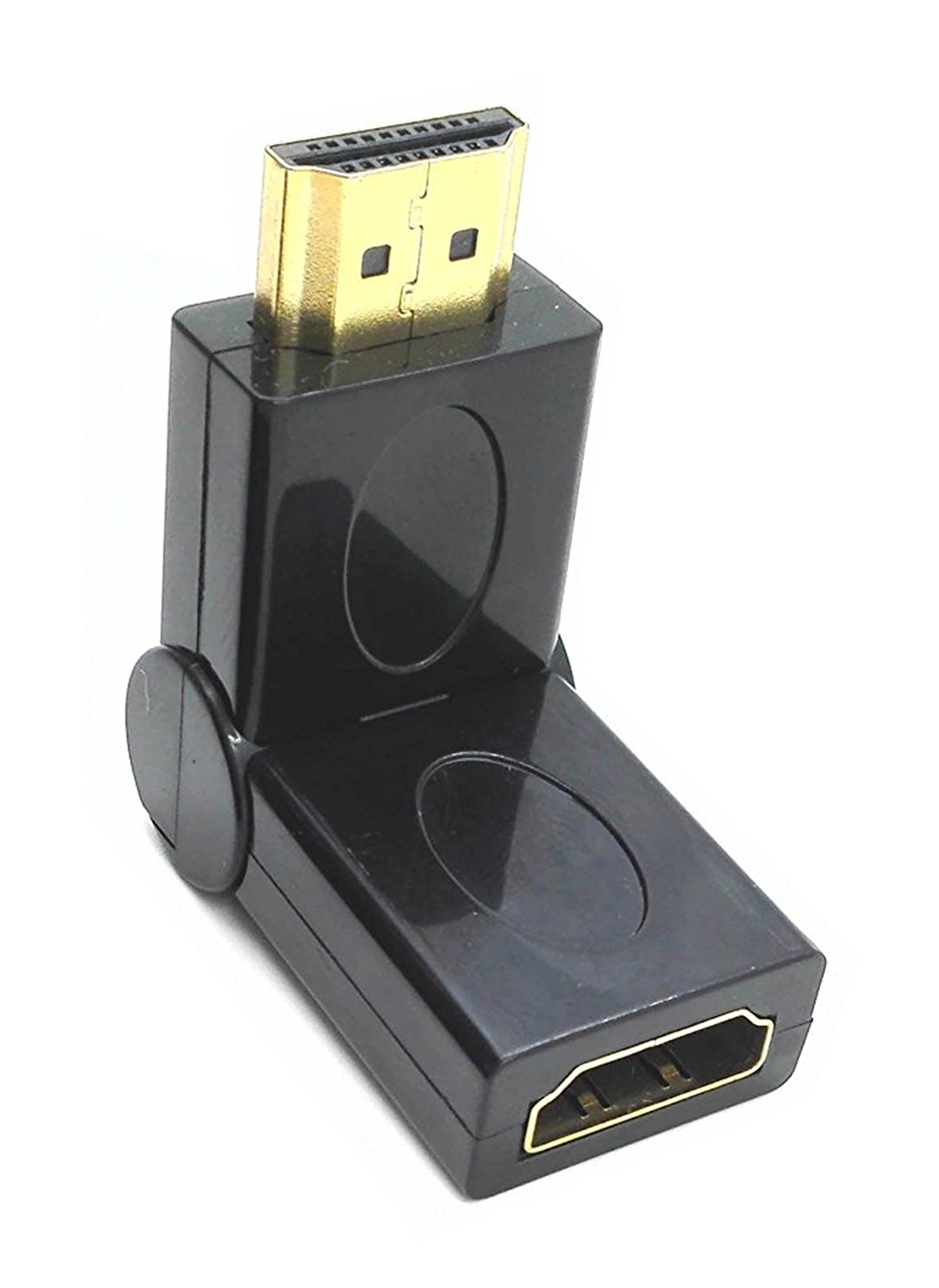 zdyCGTime Premium Gold Plated Connectors HDMI Male To Female Coupler, 90-270 Degree Adjustable Rotation HDMI Male to Female Swivel Adapter Converter