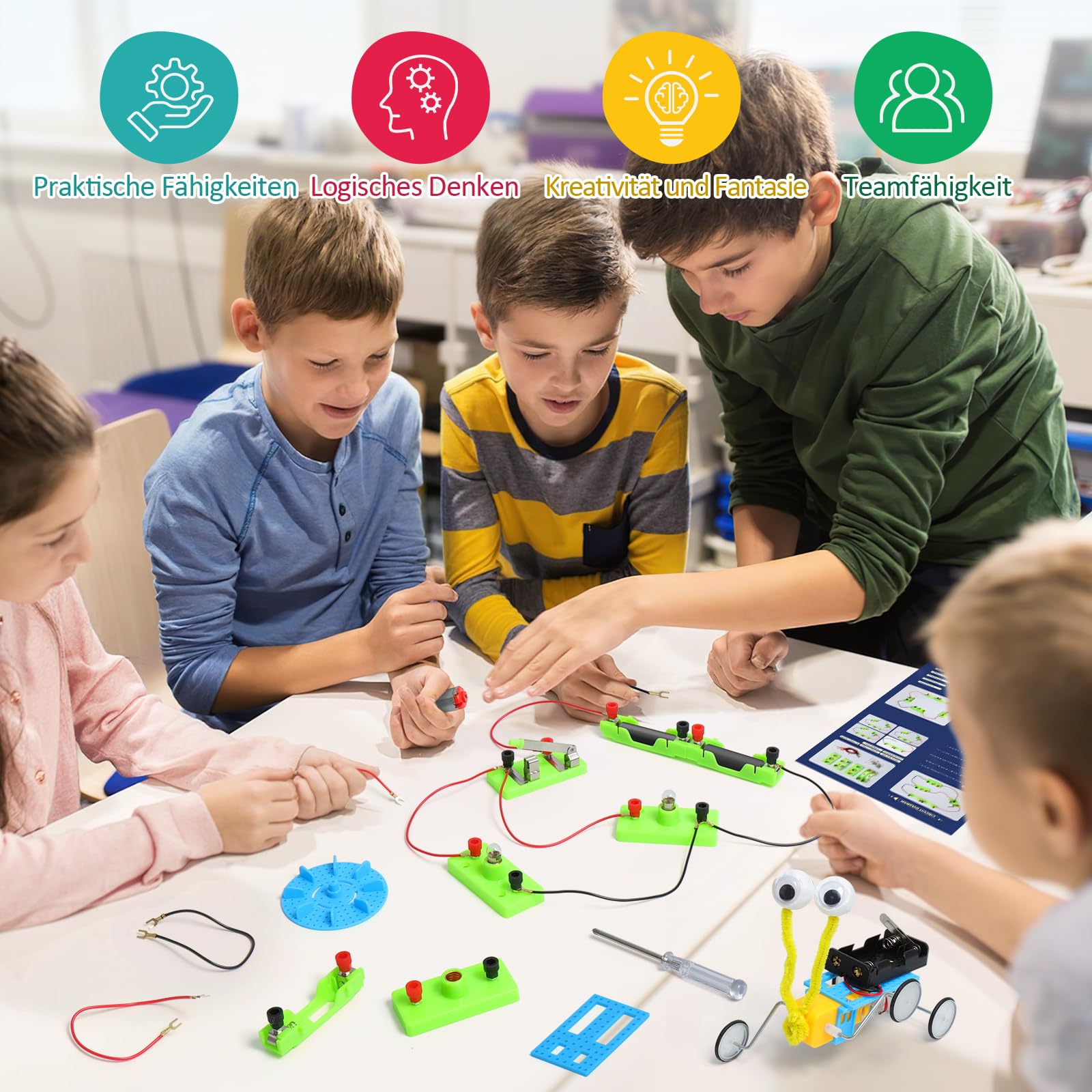 Experimente für Kinder ab 8 9 10 11 12 13 14, Elektronik Baukasten, Experimentierkasten, Elektro Baukasten für Kind, Bausatz Kinder Elektro Spielzeug Geschenke ab 8 9 10 11 12 13 14 Jahre Jungen 4