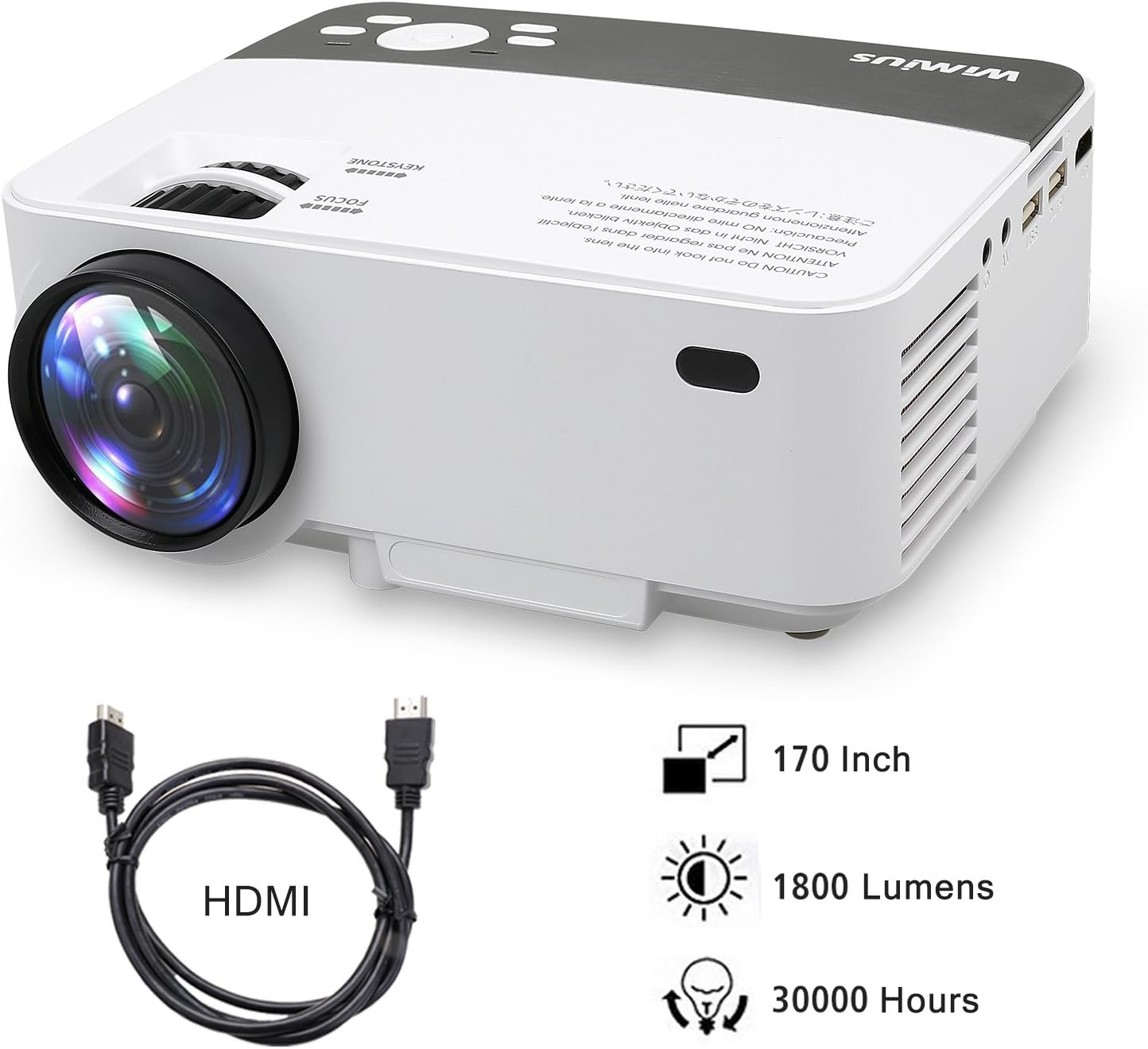 Proyectores, Mini Proyector Portátil HD Proyector LED 1800 Lumens ...