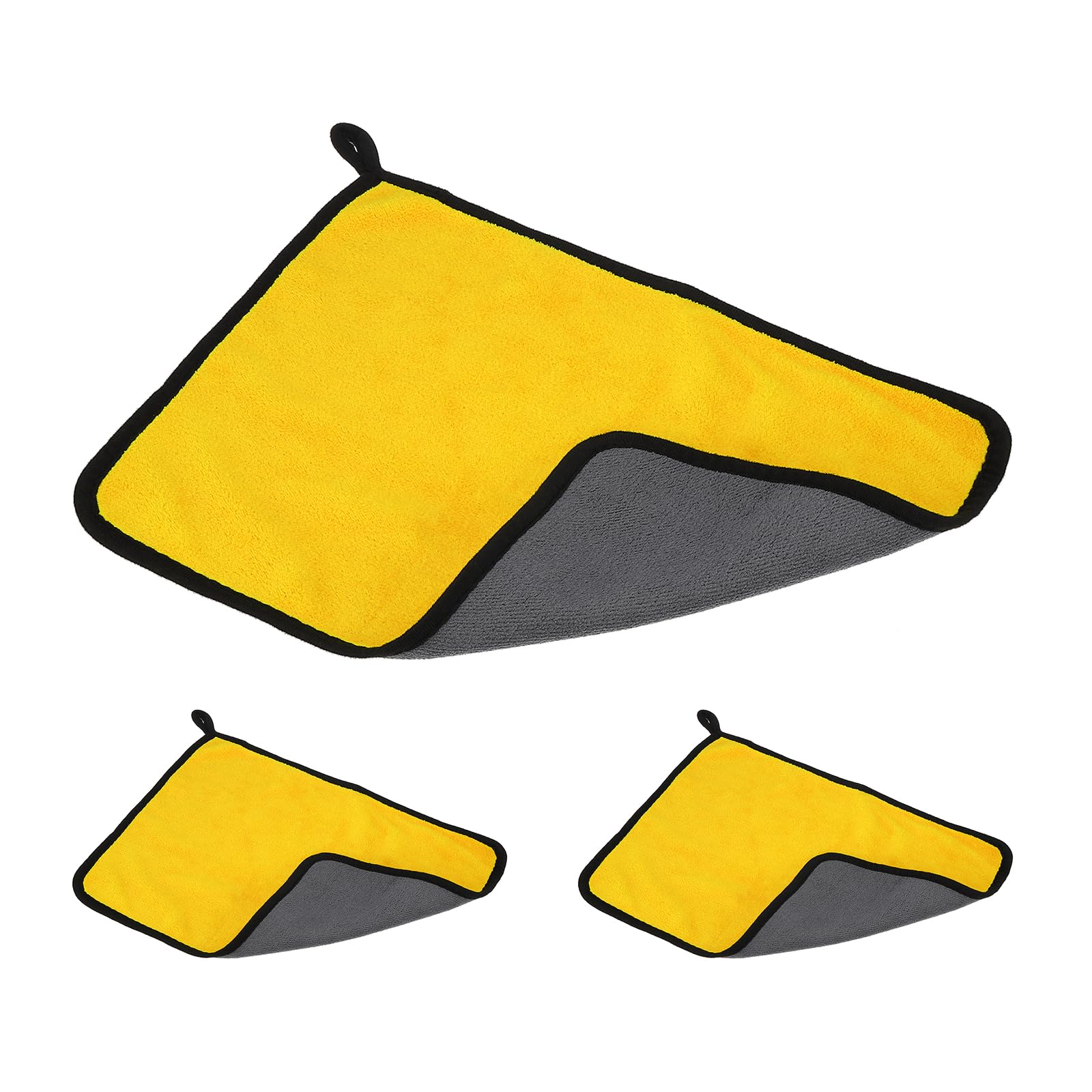 PATIKIL 11.8x15.7 Inch Billiard Cue Towel, 3 Pack Pool Cue Cleaner Shaft Cloth Coral Fleece for Snooker Pole Pool Table Cue Accessories, Yellow Grey