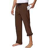MIVEI Men's 30" 34" 36" Cotton Yoga Sweatpants - Athletic Casual Lounge Open Bottom Straight Leg Loose Pants Zipper Pockets