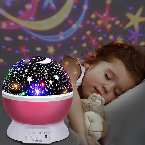 UBEGOOD LED Star Projektor Projektor Lampe 360° Grad Rotation Sternhimmel Projektor 4 LED Lampen 8 Licht Modus Farbwechsel Ki